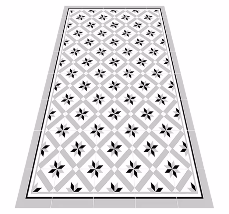 Hydraulic Grey kitchen vinyl rug - TenStickers
