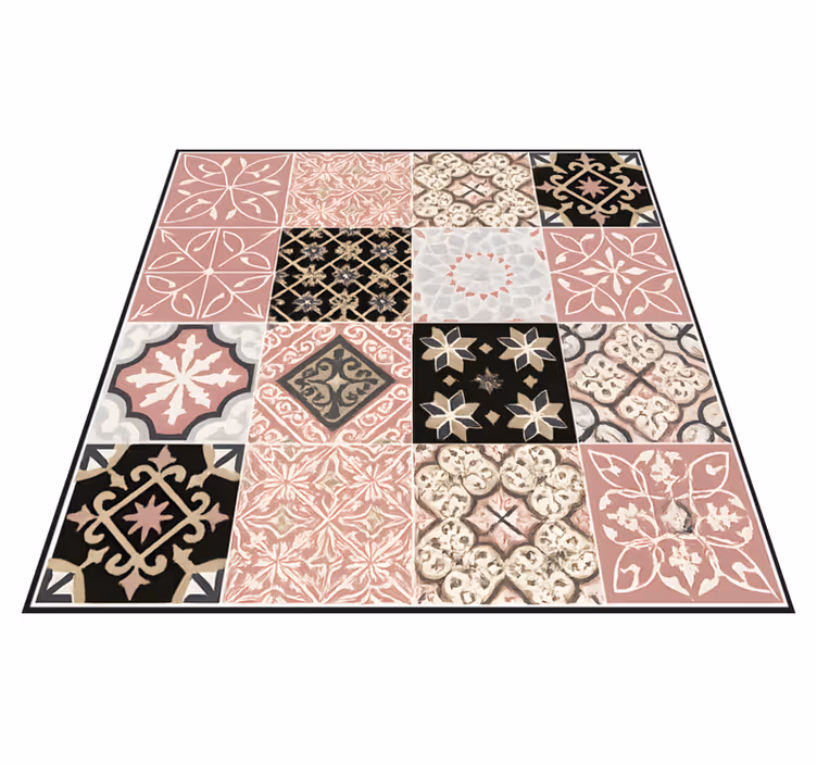 Pink cement living room vinyl rug - TenStickers