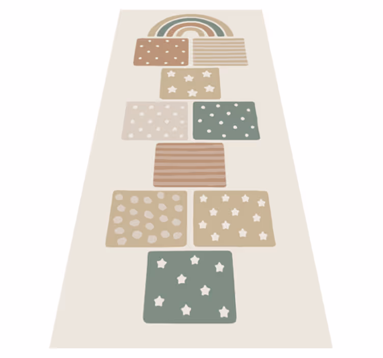 Beige hopscotch game vinyl rug - TenStickers
