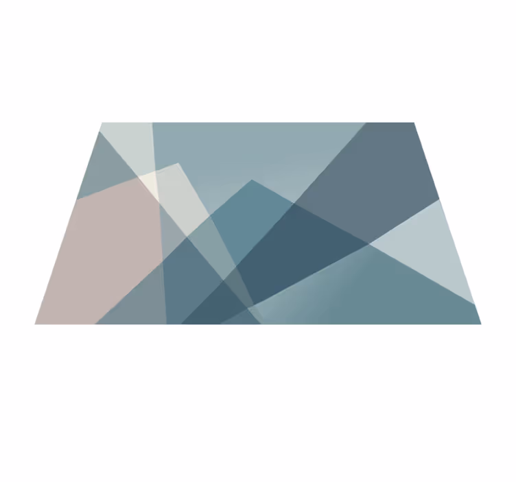 Geometric abstract design blue vinyl rug - TenStickers
