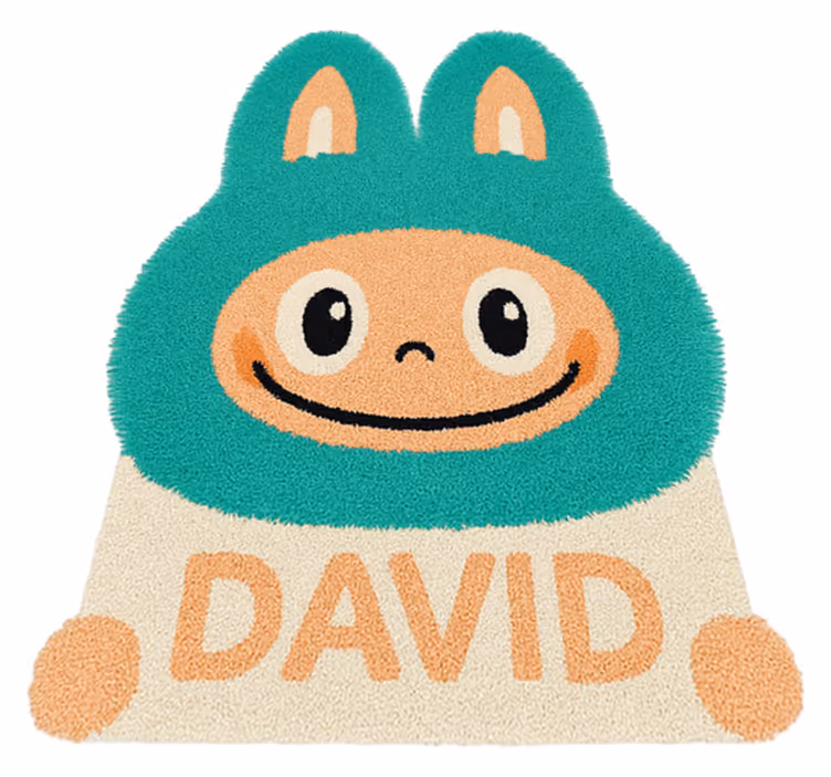 Custom turquoise Labubu  vinyl rug - TenStickers