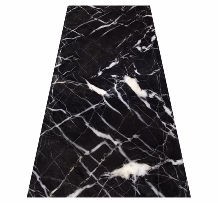 Black and white effect marble vinyl rug - TenStickers