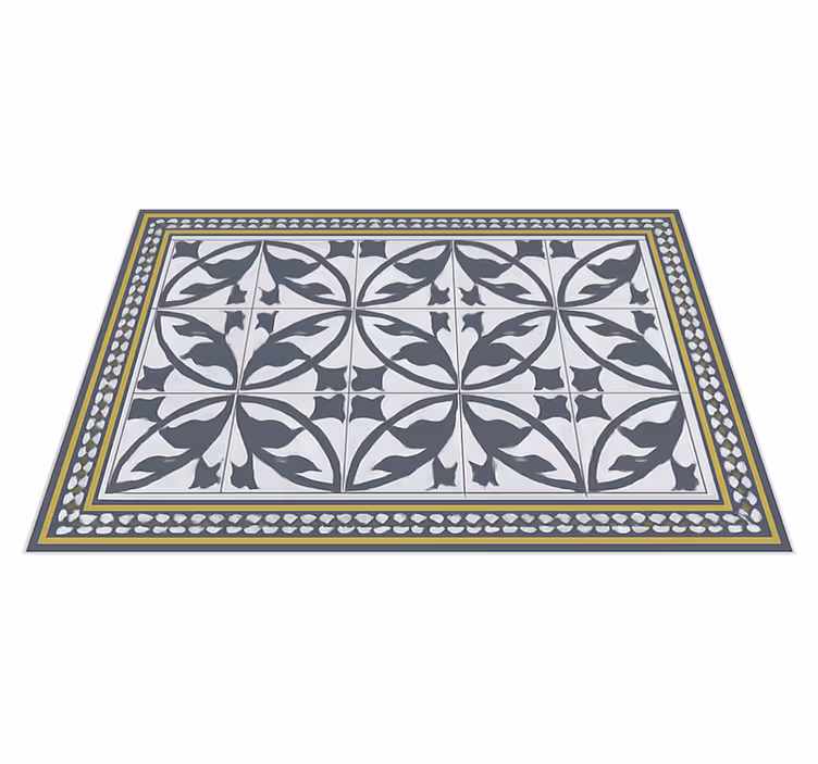 Living room vinyl rug encaustic style floor mat - TenStickers