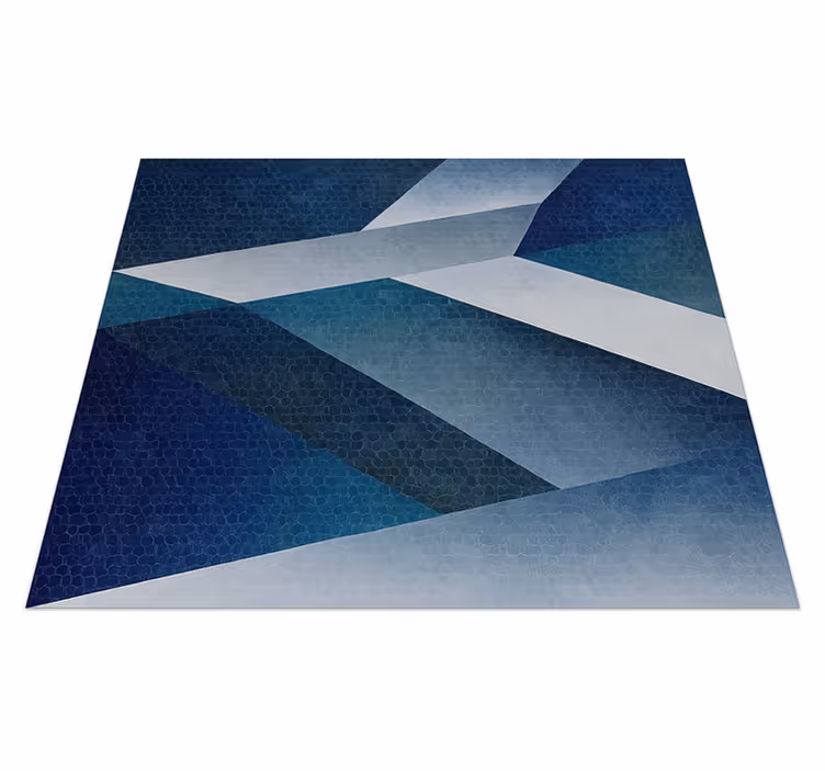 Living room vinyl rug blue shards design mat - TenStickers