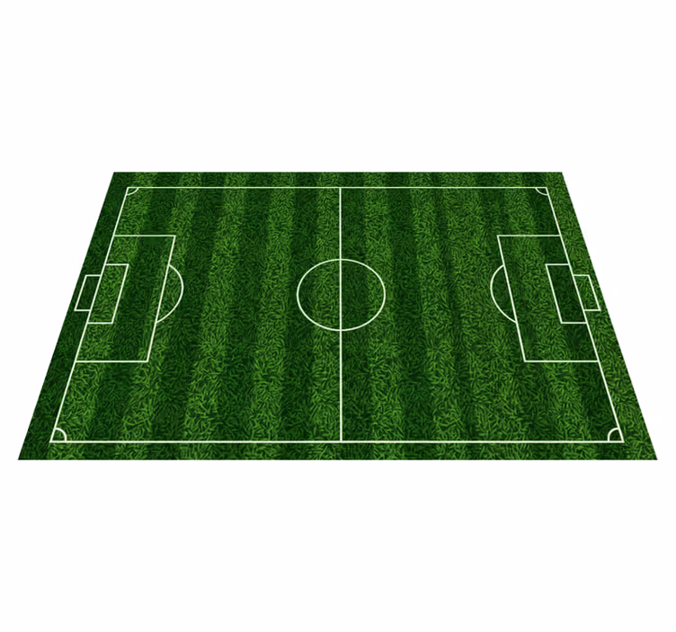 Rectangular vinyl rug with realistic football field design - TenStickers
