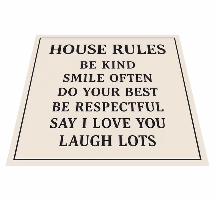 Custom vinyl rug house basic rules - TenStickers