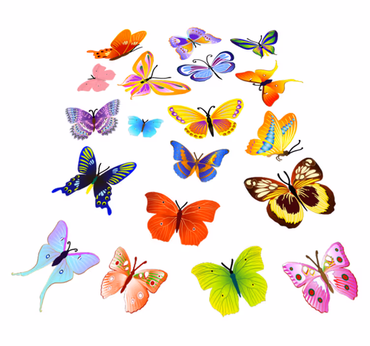 Multicolor flying butterflies animal vinyl rug - TenStickers