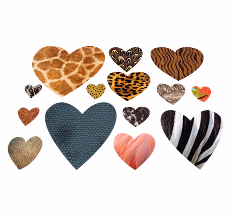 Animal vinyl rug with heart-shaped animal prints - TenStickers