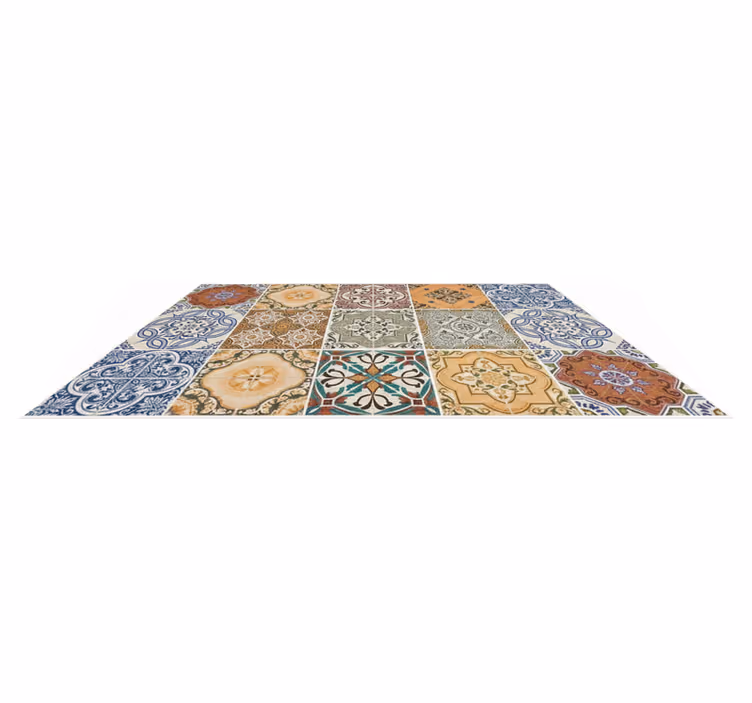 Eclectic mediterranean mosaic kitchen vinyl rug - TenStickers