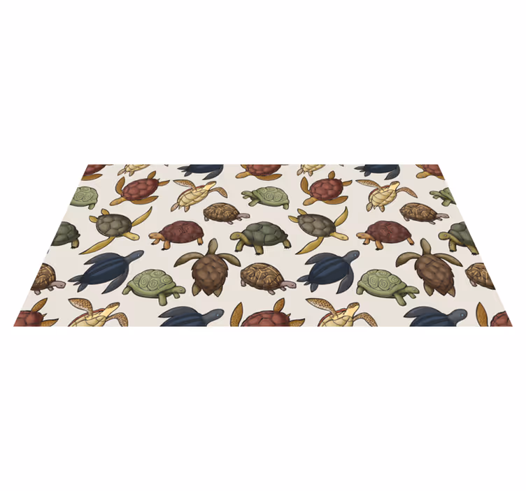 Animal vinyl rug with various turtles - TenStickers