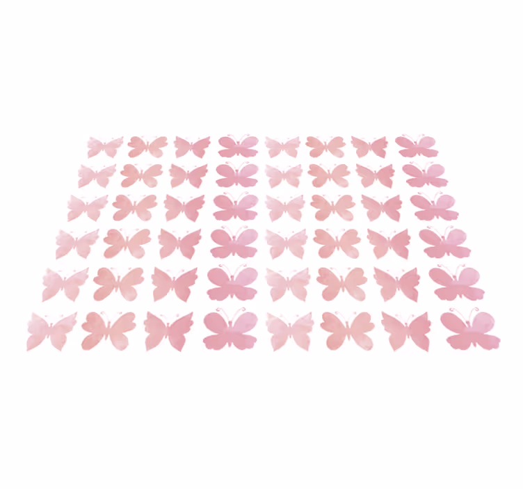 Animal vinyl rug with pink butterfly design - TenStickers