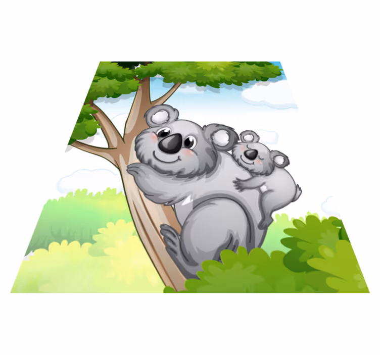 Animal vinyl rug mother and baby koala - TenStickers