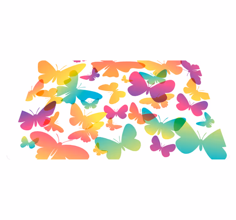 Gradient butterflies animal vinyl rug - TenStickers