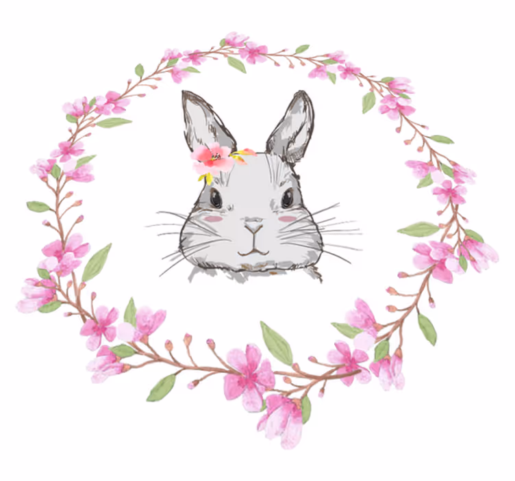 Animal vinyl rug wild africa for kids bunny girl - TenStickers