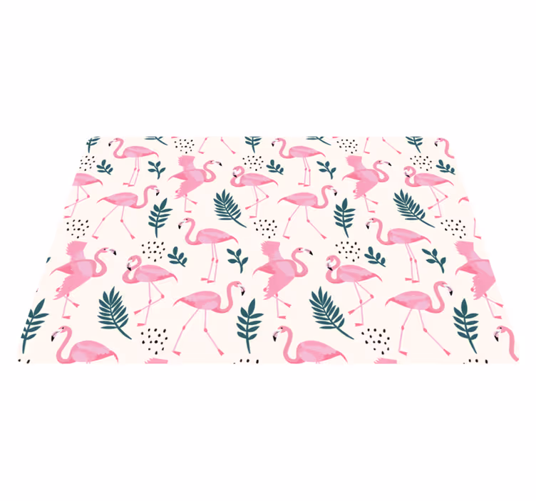 Animal vinyl rug flamingo leaf pattern - TenStickers
