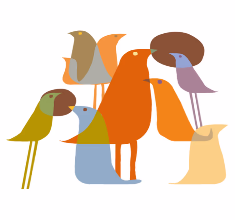 Birds minimalist style animal vinyl rug - TenStickers