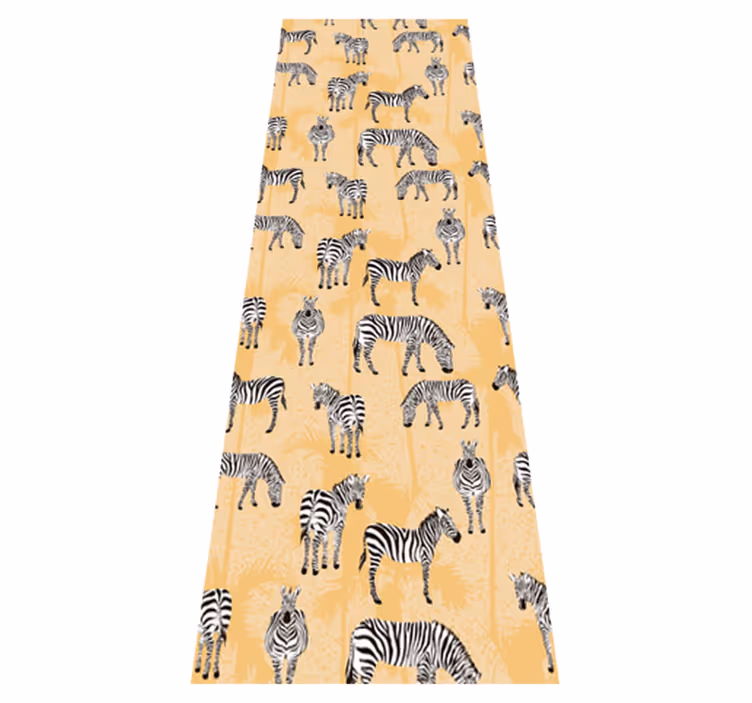 Animal vinyl rug zebra and palms design - TenStickers