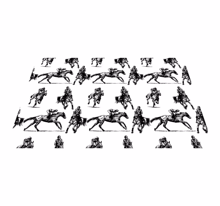 Animal vinyl rug with black and white horse pattern - TenStickers