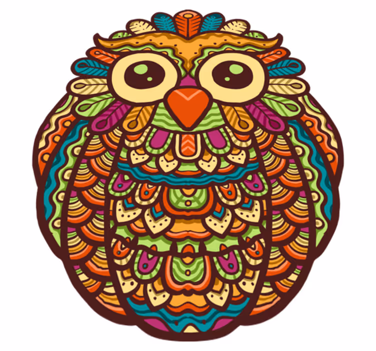 Animal vinyl rug with vibrant owl design - TenStickers