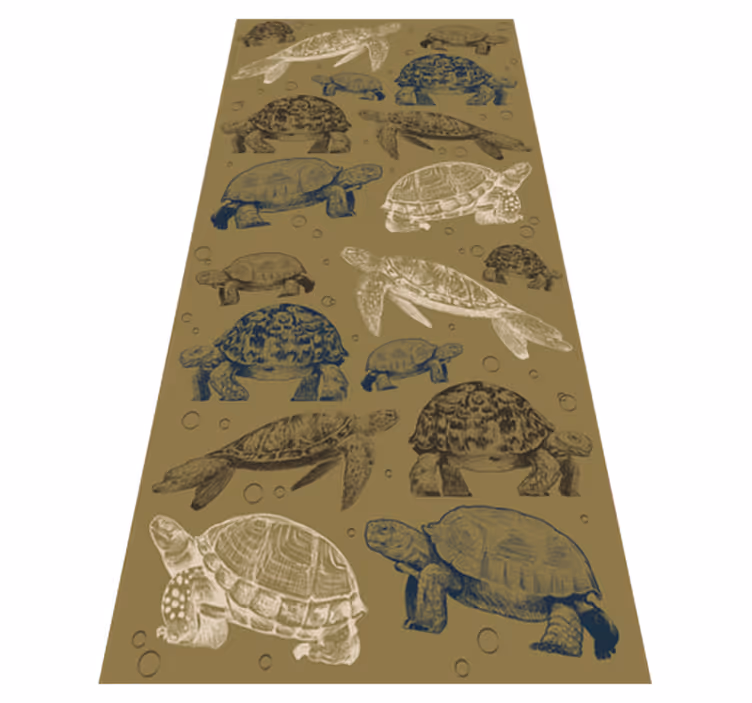 Beige background turtles animal vinyl rug - TenStickers