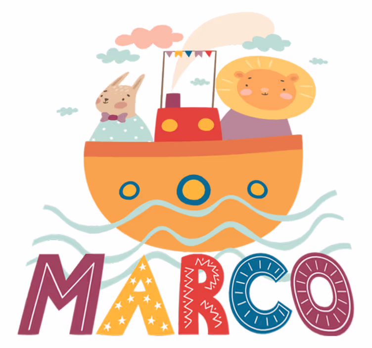 Animal vinyl rug with animals on a boat - TenStickers