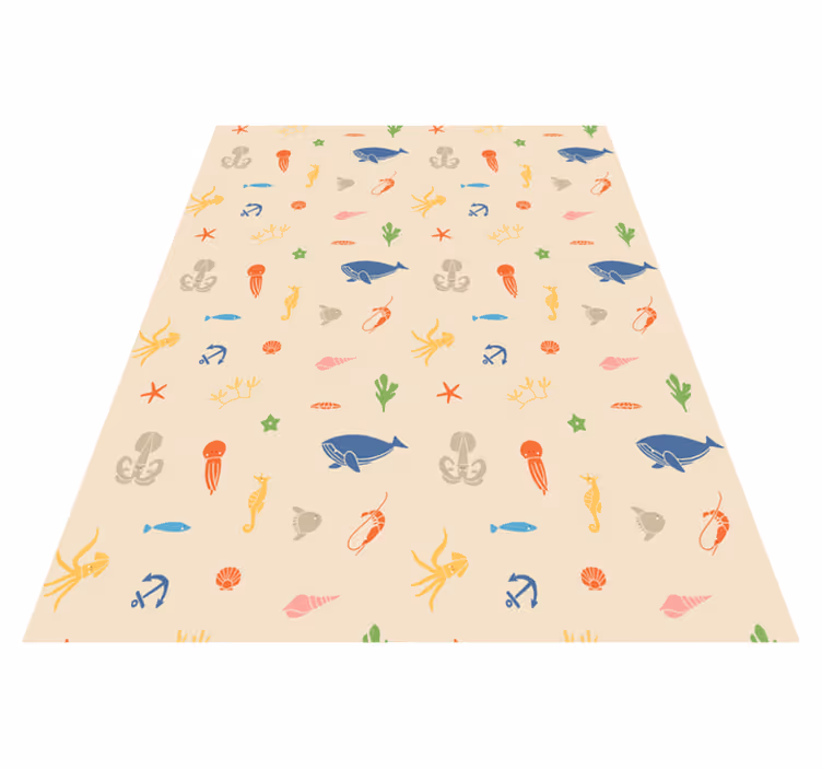 Animal vinyl rug with sea creatures design - TenStickers
