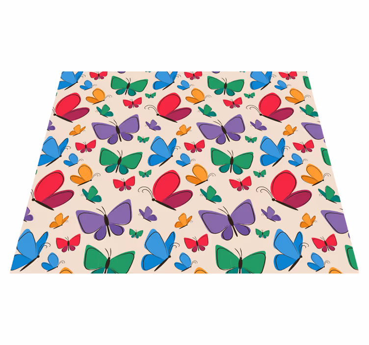 Lively butterfly animal vinyl rug - TenStickers