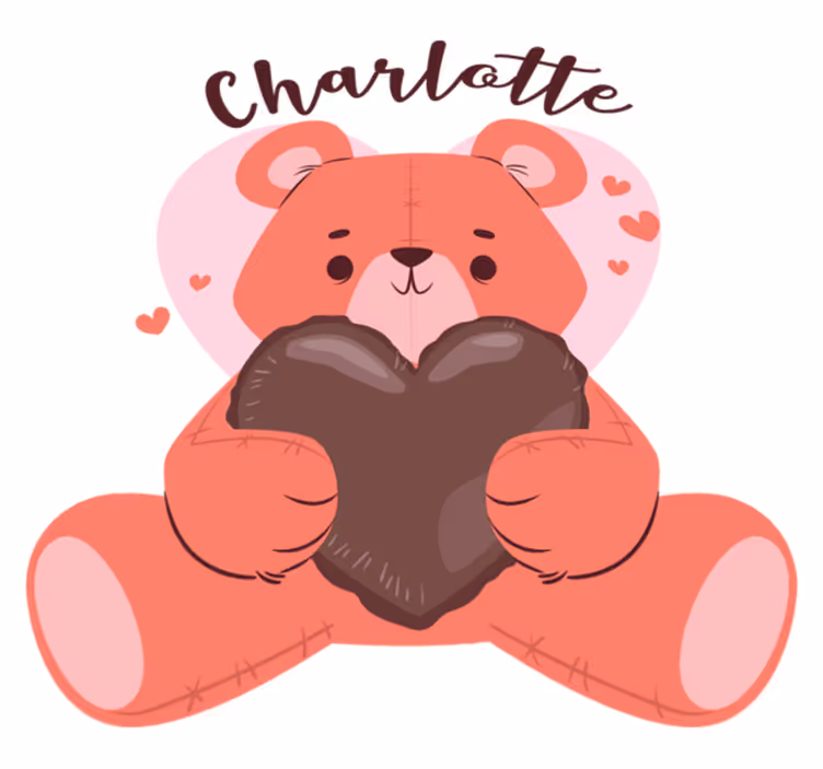 Animal vinyl rug cute bear with heart - TenStickers