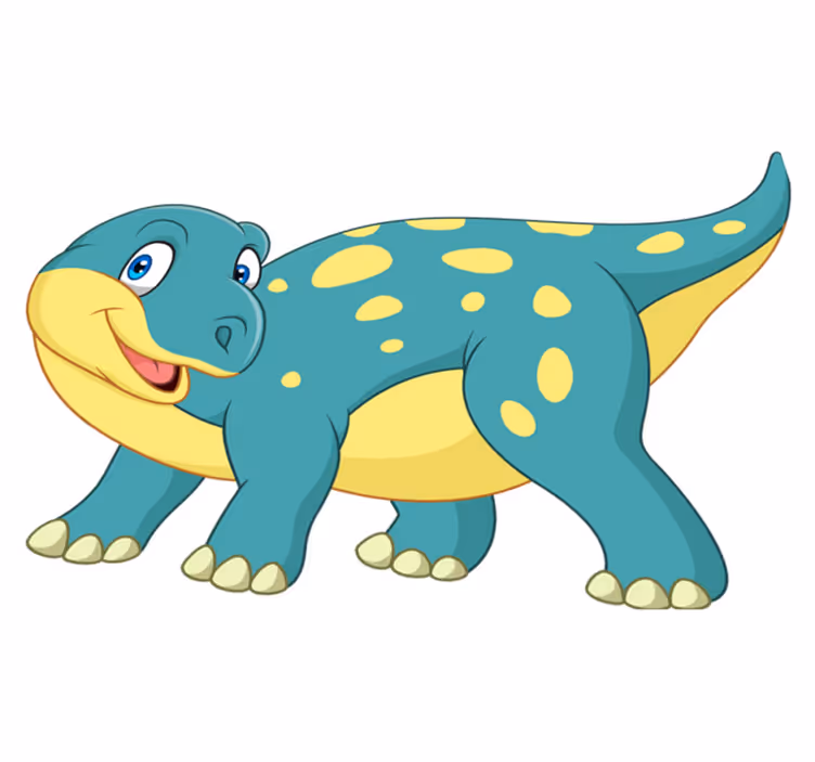 Animal vinyl rug joyful animated dinosaur - TenStickers