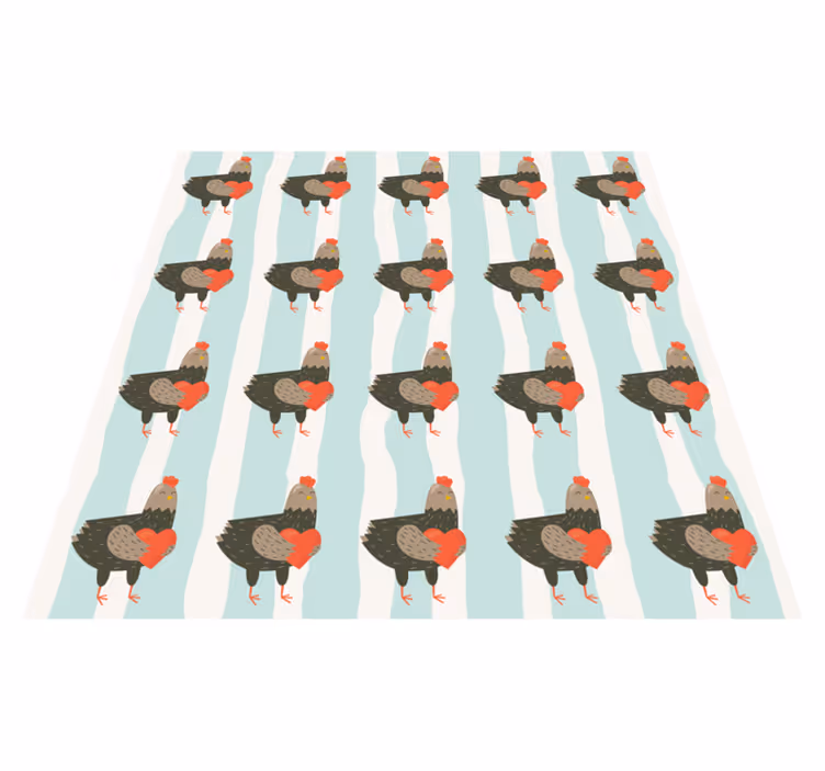 Charming chicken pattern animal vinyl rug - TenStickers