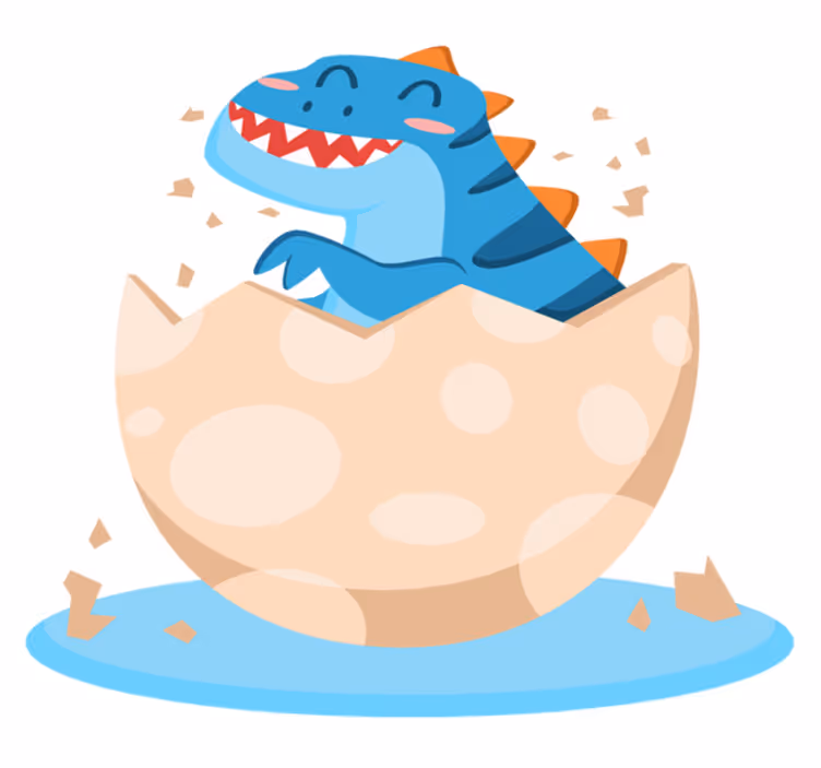 Animal vinyl rug happy hatchling dinosaur - TenStickers