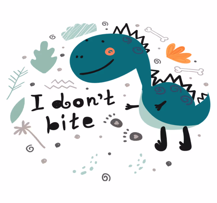 Friendly cartoon dinosaur animal vinyl rug - TenStickers
