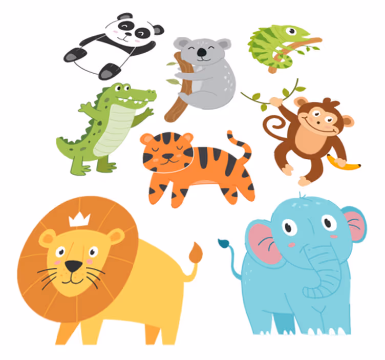 Animal vinyl rug featuring hand-drawn autumn creatures - TenStickers