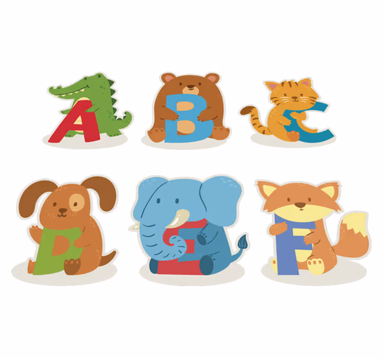 Animal vinyl rug with animal alphabet design - TenStickers
