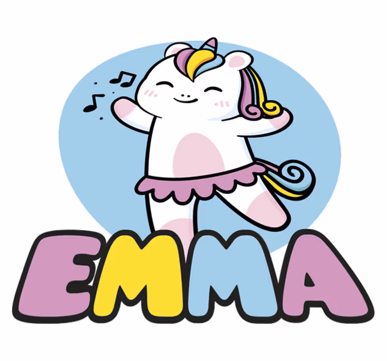 Ballerina unicorn animal vinyl rug - TenStickers