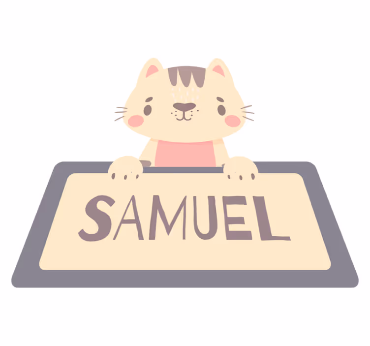 Animal vinyl rug personalized cat label - TenStickers