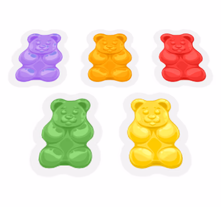 Animal vinyl rug in colorful bear shapes - TenStickers