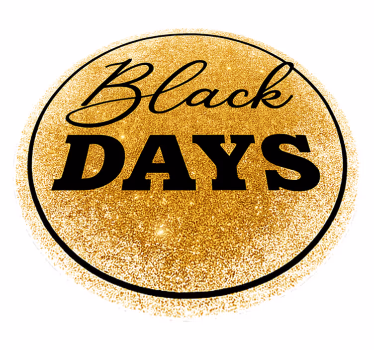 Black friday vinyl rug in white and gold design - TenStickers