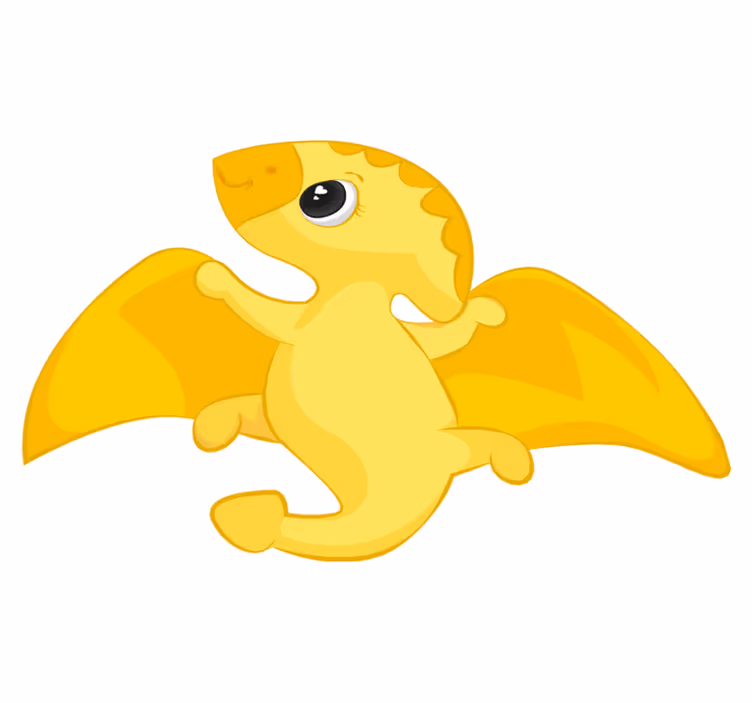 Animal vinyl rug cheerful yellow dragon - TenStickers