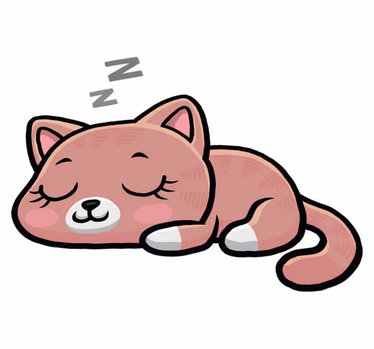 Animal vinyl rug sleeping cat design - TenStickers