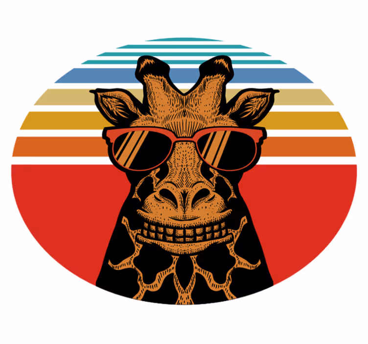 Animal vinyl rug cool sunglasses giraffe - TenStickers