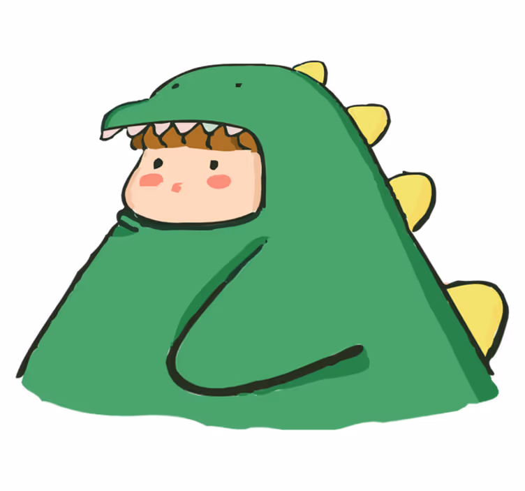 Animal vinyl rug cute human in dinosaur costume - TenStickers