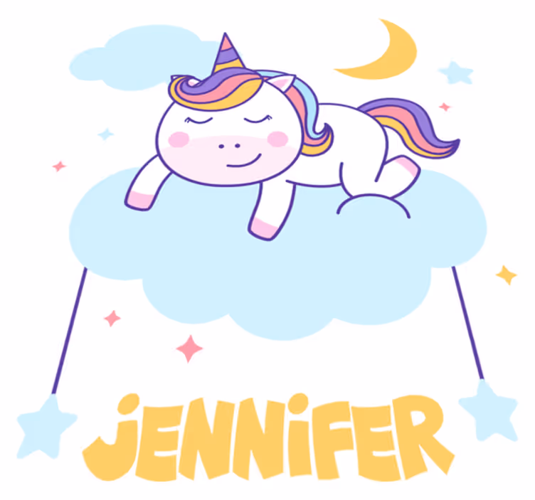 Sleeping unicorn personalized rainbow animal vinyl rug - TenStickers