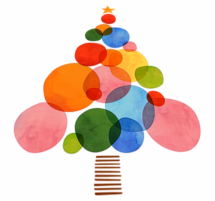 Colorful watercolor christmas vinyl rug - TenStickers