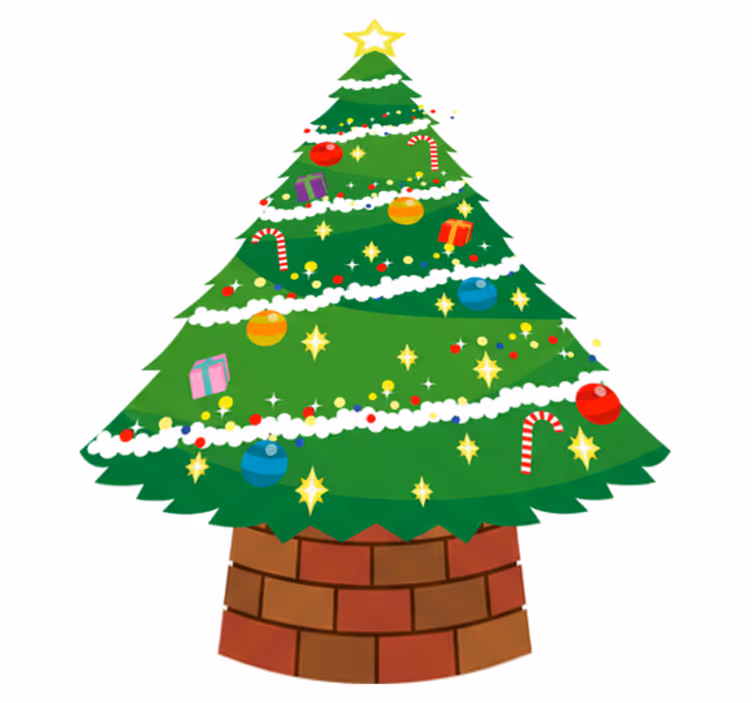 Christmas vinyl rug christmas tree design - TenStickers