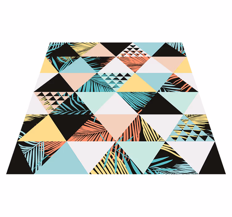 Flower vinyl rug tropical triangles - TenStickers