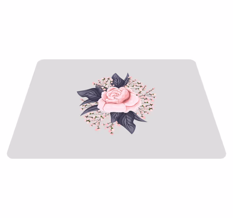 Flower vinyl rug with stunning pink floral design - TenStickers