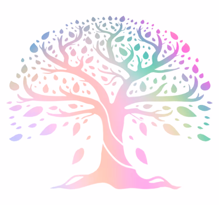 Flower vinyl rug tree of life in rainbow colors - TenStickers