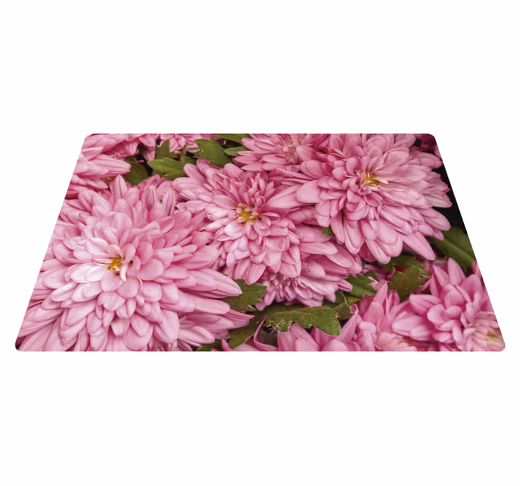 Pink floral spring flower vinyl rug - TenStickers