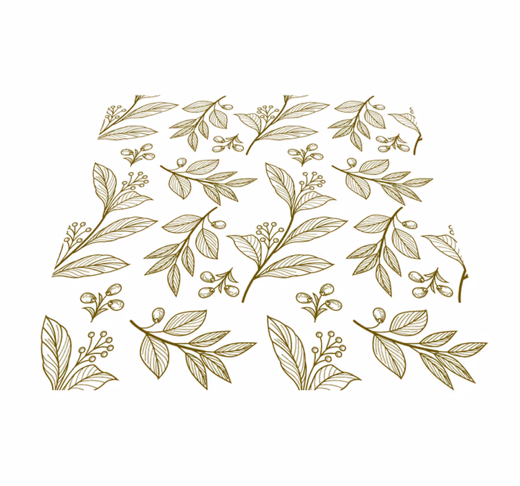 Flower vinyl rug with botanical leaf design - TenStickers